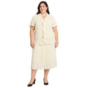 Robbie Bee Plus Size 20W Skirt Set 2 Piece Ruffle Lace Wedding Church Cream 1696